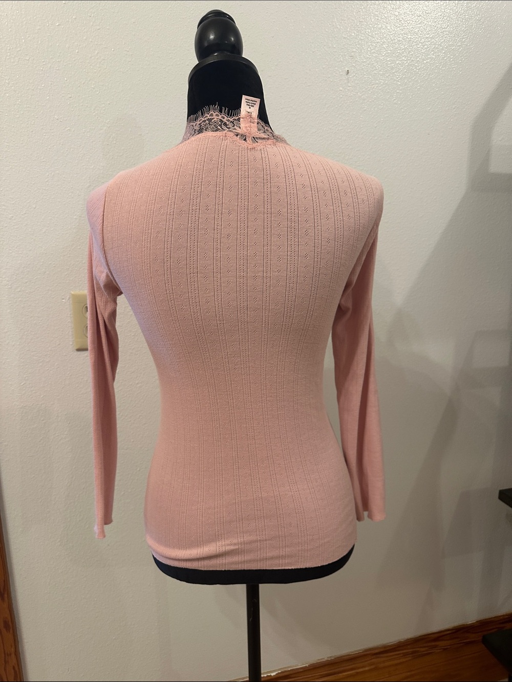 Victoria's Secret Pink Lace-Trim Long Sleeve Tee - Picture 5 of 8
